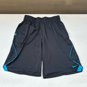 Nike - Men's Black Basketball Shorts with Blue Trim